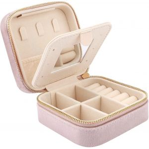 Bo&icirc;te &Agrave; Bijoux De Voyage - Mini Organisateur De Bijoux En Velours, Petit Coffret &Agrave; Bijoux Pour Femmes Et Jeunes Filles, Bo&icirc;te De Rangement Pour Bagues, Boucles D'oreilles Et Colliers. - Neuf