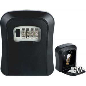 CHECARZHN--NO1-Boîte À Clés Murale Avec Code Sécurisé - Coffre-Fort Extérieur Étanche, Antivol, Résistant Aux Intempéries, Alliage De Zinc+Pvc, Pour Clés Et Cartes, Gris - Neuf