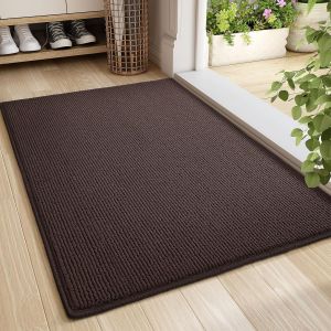 Grand Paillasson Double,61 X 119,4 Cm,Antid&eacute;rapant,Absorbant La Salet&eacute;,Tapis D'entr&eacute;e Pour Int&eacute;rieur De Maison,Lavable,Marron - Neuf