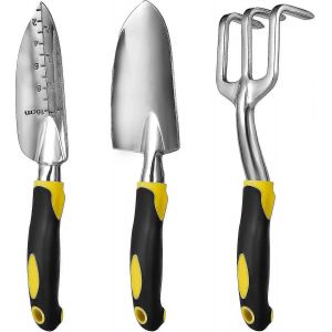 Nouvel ensemble de 3 outils de jardin - Pelle de jardin robuste - T&ecirc;tes en aluminium - Neuf