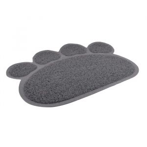 Tapis De Liti&egrave;re Pour Chat 30 X 40 Cm Patte De Chat Gris - Neuf