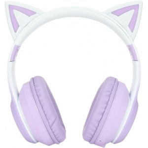 lbgwp60-Casque De Jeu, Casque Oreille De Chat, Casque De Musique Pliable Avec Lumière Led Pour Chat, Avec Lumière Led Pour Pc, Ordinateur Portable, Mac, Smartphone (Violet) - Neuf