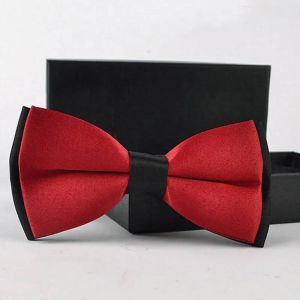 Noeud Papillon Hommes Cravate Formelle Commerciale Mariage Papillon M&acirc;le Mariage Noeuds Papillon Pour Affaires Robe Chemise Cadeau Chemise Blanche--Dark Red - Neuf