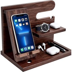 acdsgd-Station d'accueil en bois pour t&eacute;l&eacute;phone portable - Accessoire de bureau - Organiseur de bureau - Support de t&eacute;l&eacute;phone portable - Pour anniversaire, remise de dipl&ocirc;me, cadeau d'anniversaire - Neuf