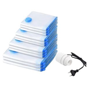 Lot de 12 sacs de rangement sous vide de voyage avec pompe electrique, sacs sous vide pour bagages, sacs economiseurs d'espace pour - Neuf