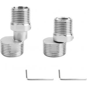 KALANKA-2 Pièces Raccord Excentré Mitigeur, Réglable à 360 Pied Incurvé Coudé, Longueur Réglable Robinet Coin Vis Excentrique, Raccord Excentré pour Cuisine et Salle de Bain - Neuf