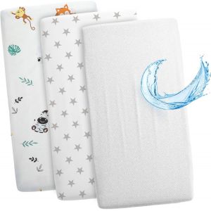 Tzf-Drap Housse Cododo Pour Nacelle Ensemble De 2 Draps Lot De 3 : 120 X 60 Cm Avec Protege Matelas Impermeable - Alese Bebe Compatible Avec Berceaux Landeau Couffin Et Poussette Enfant - Neuf