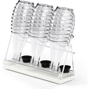 MEVRONISSHOP-Porte Bouteille pour Sodastream en Acier Inoxydable 304, Porte Bouteilles Pliable pour I'égouttage, Egouttoir à Bouteilles Résistant au Lave-vaisselle, avec Plateau Amovible - Neuf