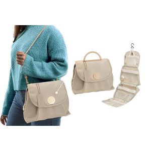 Trousse de toilette de voyage avec crochet de suspension, organisateur de cosm&eacute;tiques r&eacute;sistant &agrave; l'eau, rangement pour maquillage - Neuf