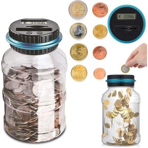 Tirelire Electronique, Compteur Automatique de Pièces avec écran LCD,1.8L Grande Capacité pour Tirelire Numérique Pièces,Cadeau Parfait pour Les Enfants.[Q508] - Neuf