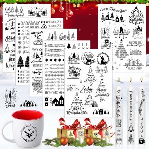 Frotter Sur L'autocollant, 6 D'autocollants Transfert, Rub On Stickers, Transferts D'autocollants À Frotter, Pour Bois, Papier, Décoration Intérieure, Scrapbooking, Décoration(A) - Neuf
