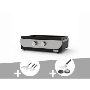 Plancha ORIGINAL Gaz 260 Duo + Kit 3 spatules + Kit de nettoyage - Le Marquier - Neuf