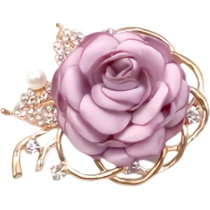 Kjdal-Broche En Forme De Rose En Cristal Avec Perles Et Strass Vintage Pour Manteau,Costume,Jupe,Accessoires Pour Femmes Et Filles - Neuf