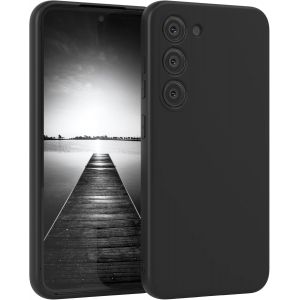 LORANKA-- Housse en Silicone pour Galaxy S23 Souple Antichoc avec Protection pour Appareil Photo, Premium Protection Cover TPU Phone Bumper en Noir - Neuf