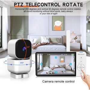 Psabm720s 1080p Moniteur Pour B&eacute;b&eacute; Avec Cam&eacute;ra Ips De 5 Pouces (Vox), Surveillance Hd &Agrave; Distance Via Application Mobile, Mode Dual 2,4 Ghz Pour Enfants, Appel Vid&eacute;o Bidirectionnel, Surveillance De - Neuf