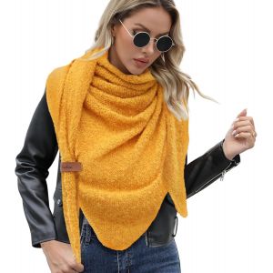 Écharpe Triangle Femme Foulard Hiver Chaude Multifonctionnelle Châle Avec Boucle En Cuir Souple Confortable 200x80cm.[G1409] - Neuf