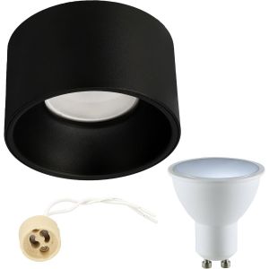 EDO Rond Spot de Plafond Encastrable ZAMA S Black Gold - Ø85*50mm, Plafonnier Luminaire Noir avec Or, Lampe de Plafond en Aluminium, Spot Encastré Plat pour Salon, Chambre à Coucher, Cuisine - Neuf