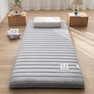 Matelas-Futon Pliage Japonais &Eacute;tage D'&eacute;paisseur Respirant Portable 120x200 Cm Gris &Agrave; Simple Et &Agrave; Double Usage Pour Les Dortoirs De Camping - Neuf