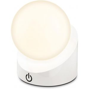 Kal-- Mini Lampe De Table Led Sans Fil Ip54 Avec Touche, Variateur Par Paliers, Batterie Et Source Interchangeables, Lampe De Chevet, Boule, Lampe Led, Lampe De Table À Batterie, 10x8x9 Cm - Neuf