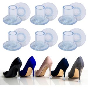Kalanka-6 Paires Protege Talon Chaussure Aiguille, 3 Tailles Protection Talon Aiguille Transparent Pour Chaussures Femme Mariage, Protège Talon Antidérapant, Heel Protectors Stoppers Pour Courses - Neuf