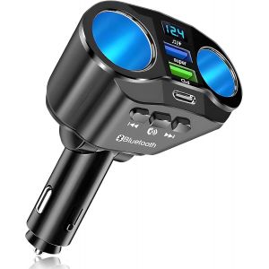 Senior-Adaptateur Allume-Cigare Lecteur Bluetooth Chargeur De Voiture Usb C Chargeur De Voiture Double Port Usb Chargeur Adaptateur Voiture R&eacute;cepteur Radio Sans Fil &Eacute;cran Led Pour T&eacute;l&eacute;phone [L2270] - Neuf