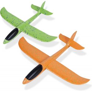 17.5 &laquo; Grand avion en mousse de lancer, avion planeur en mode de vol anti-collision durable, sport de jardin ext&eacute;rieur jeu familial Flying Party favorise l'avion en mousse pour - Neuf