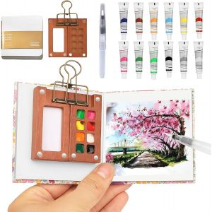 Kalanka-Lot De 10 Mini Bo&icirc;tes De Peinture Aquarelle De Voyage - Palette Portable Nano Pour Aquarelle - Mini Tampon De Peinture Pour Les D&eacute;placements - Neuf
