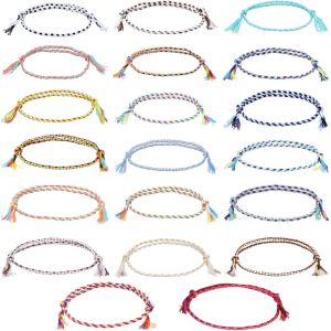 Asas-Bracelet D'amitié Multicolore Tressé À La Main Réglable En Corde Tibétain Pour Fille Et Femme-Cadeau - Neuf