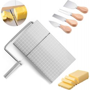 Letnerny-Trancheuse À Fromage En Acier Inoxydable, Coupe-Fromage-Fil, Trancheuses À Fromage Pour Bloc De Fromage, Planche À Trancher Le Fromage En Bloc Avec Échelle Préc , Coupe-Fromage Polyvalents - Neuf