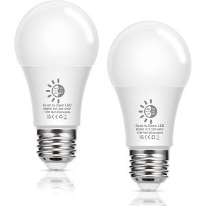 Ampoule Led Crepusculaire, Ampoule Led E27, 12w &Eacute;quivalent Ampoule Incandescente 100w, Blanc Chaud 3000k 1100lm E27 Base H&eacute;lico&iuml;dale, Non Dimmable, Pour Porche, Cuisine,Non Dimmable, Lot De 2. - Neuf