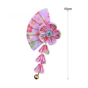 Pince À Cheveux Avec Pompon, Embellissements Floraux, Couleurs Vives, Épingle À Cheveux, Matériau Léger, Accessoire Polyvalent Pour Cheveux-Rose - Neuf