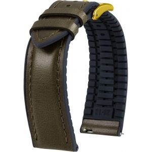 Eryi-Bracelet Montre En Cuir 22mm 21mm 20mm 19mm 18mm 16mm 14mm Cuir Ciré À L'huile Et Silicone Hybrid Bracelets De Montre À Dégagement Rapide Pour Homme Femme 6 Couleurs - Neuf