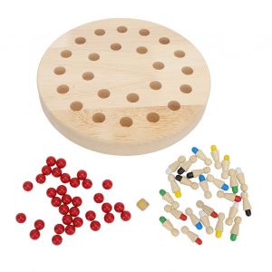 Jeu D'echecs En Bois Pour La Memoire, Entrainement De La Concentration, Jeu De Societe Educatif Et Cognitif En Couleur, Amusant, Pour Les Enfants De Plus De 3 Ans - Neuf