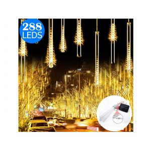 Lampe M&eacute;t&eacute;ore Solaire &Agrave; 8 Tubes Avec 288 Led Blanc Chaud - Neuf