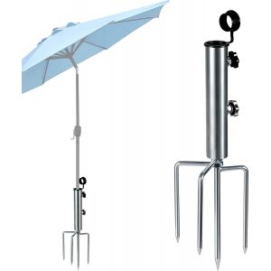 Ulteronixshop-Support De Parasol Avec 4 Piquets Amovible R&eacute;glable, Piquet De Gazon Pour Parasol, Fixation De Parasol D'ext&eacute;rieur, Pour Plage/Prairie/Sable, Pour Parasol,Parasol De Jardin - Neuf