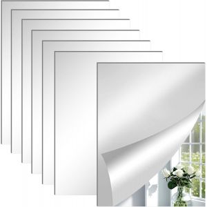 KAL-6 Pièces Miroir Mural Adhesif 29 X 21Cm Miroir Acrylique Autocollant Grand Miroir Rectangulaire Long Non En Verre Autocollant Miroir Muraux Auto Adhésif Pour Salle Bain Salon Chambre - Neuf