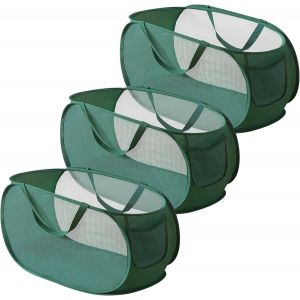 MDY-Panier a Linge Pliable, 3 Pièces Pop-Up Panier Linge Pliable, Paniers à Linge Pliables, En Maille Filet Panier Linge, Panier à Linge Pliable Avec Poignée Pour Chambre, Chambre D'enfant Et Voyage, - Neuf
