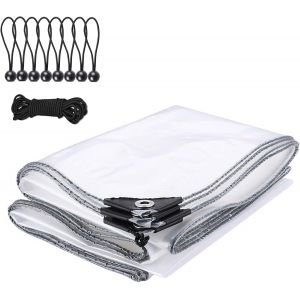 ChenQuanSarl-Bâche Imperméable Transparente Avec ?illets - 4 X 4 M - Résistante Aux Intempéries Et Résistante - Protection Contre La Pluie - Avec ?illets - Pliable - Pour Meubles De Jardin, Meubles D - Neuf