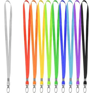 10 Pi&egrave;ces Nylon Strap Lani&egrave;res Tour De Cou Avec Crochet Pivotant, Courroie Cordons De Cou Lanyard, Bureau Sangle Cou Cordon, Badge Cordon Lanyard Pour Carte D'identit&eacute; Porte-Badge Porte-Cl&eacute;s - Neuf