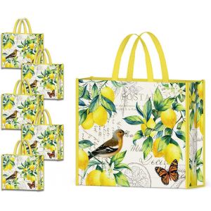 TIANYI-5 Pcs Tote Bag Reutilisable Sac Courses Cabas De Courses Lavables Grand Sac Caddie - Neuf