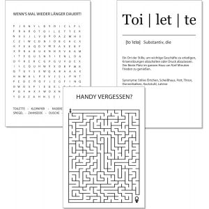 Kalanka-&reg; B17 Lot De 3 Tableaux Muraux D&eacute;coratifs Pour Salle De Bain Et Wc Noir Et Blanc - Neuf