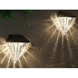 Lot De 2 Lampes Solaires Pour Cl&ocirc;ture Et Mur Ext&eacute;rieur - Neuf