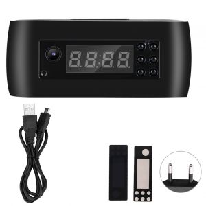 Camera reveil HD 1080p WiFi, enregistreur de surveillance AVI, 100-240 V (prise UE) - Neuf