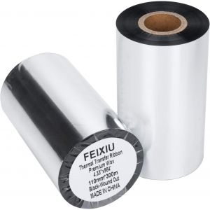 Ruban De Transfert Thermique 110 Mmx300 M-1 Rouleau De Cire Améliorée En Résine De 1,27 Cm Pour Étiquette,Impression De Codes-Barres Pour Zebra Zt411 - Neuf