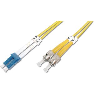 DK-2931-05-Câble À Fibre Optique OS2-5 m-LC à ST-Câble Fibre Optique Duplex-1/10 Gbit/s-SM Monomode LAN-Type De Fibre : 9/125-Jaune (Yellow) - Neuf