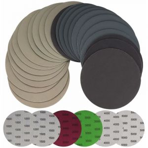 30 Pièces 125mm Humide Sec Du Papier De Verre, Rond Disques De Ponçage, Ponceuse Orbitale Plaquettes De Feuilles De Papier De Verre Pour Le Métal Bois À Grain 1000/1500/2000/3000/4000/5000 - Neuf