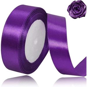 Ruban De Satin Violet De 20 Mm Pour D&eacute;corations De F&ecirc;te De No&euml;l, 23 M Pour Emballage Cadeau, Artisanat, F&ecirc;te De Mariage, No&euml;l, Noeuds Pour Cheveux, Bouquets Floraux, Anniversaires, F&ecirc;tes Pr&eacute;natales - Neuf
