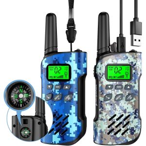 Walkie Talkie Kinder Aufladbar Mit Kompass, 48 Stunden Arbeitszeit, 8 Kan&auml;le 2-Wege-Radio, Geschenke F&uuml;r Jungen M&auml;dchen, Outdoor Wandern Camping, 3-12 Jahre Altes Spielzeug 2Er Set, Camo - Neuf
