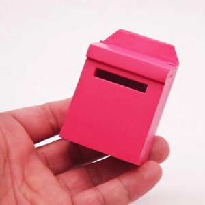 1/12 En Bois De Couleur Unie Miniature Bo&icirc;te Aux Lettres Maison De Poup&eacute;e Enfants Jouet Fairy Garden Decor_Green - Neuf