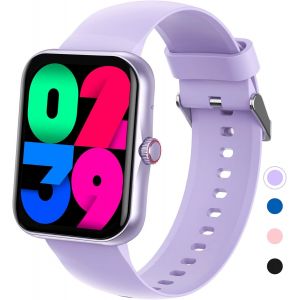 Fitness Tracker Montre Intelligente Sport Pour Enfants Avec Assistant Vocal D'Appels Bluetooth, 100 Modes De Sport, Moniteur De Sommeil, Podom&egrave;tre Pour Ios Android - Neuf